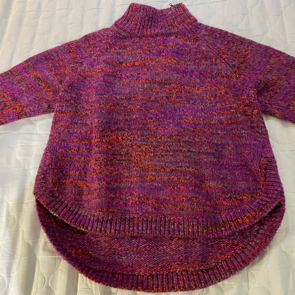 Madewell Sweaters - Madewell Purple Zippered Mock Neck Sweater with Asymmetrical Hem and Chunky Knit